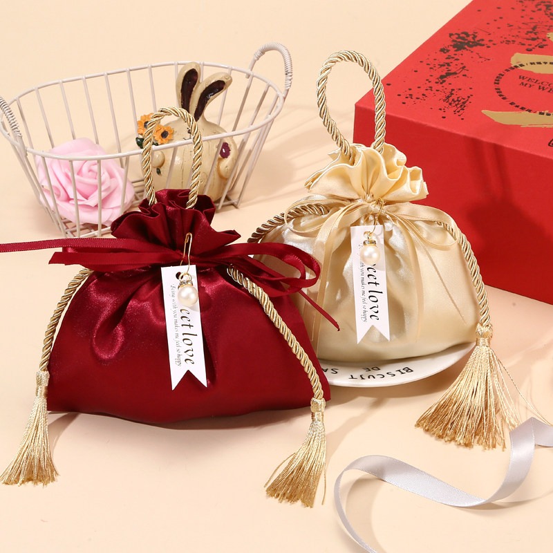 Baby Products Wholesale - 20/30/50Pcs Satin Gift Bags With Handles