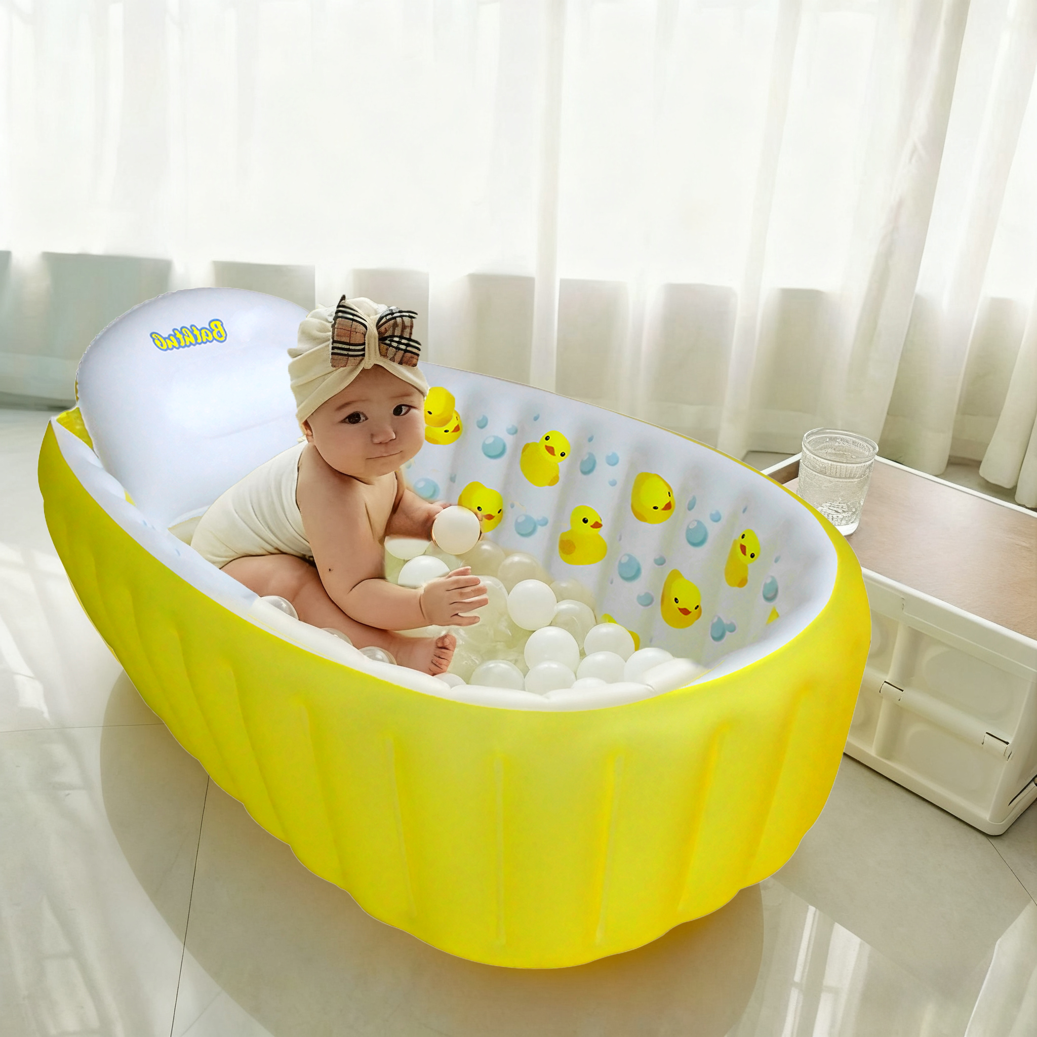 Baby Bath Tub Foldable - Inflatable Bathtub Pool for Sitting up,