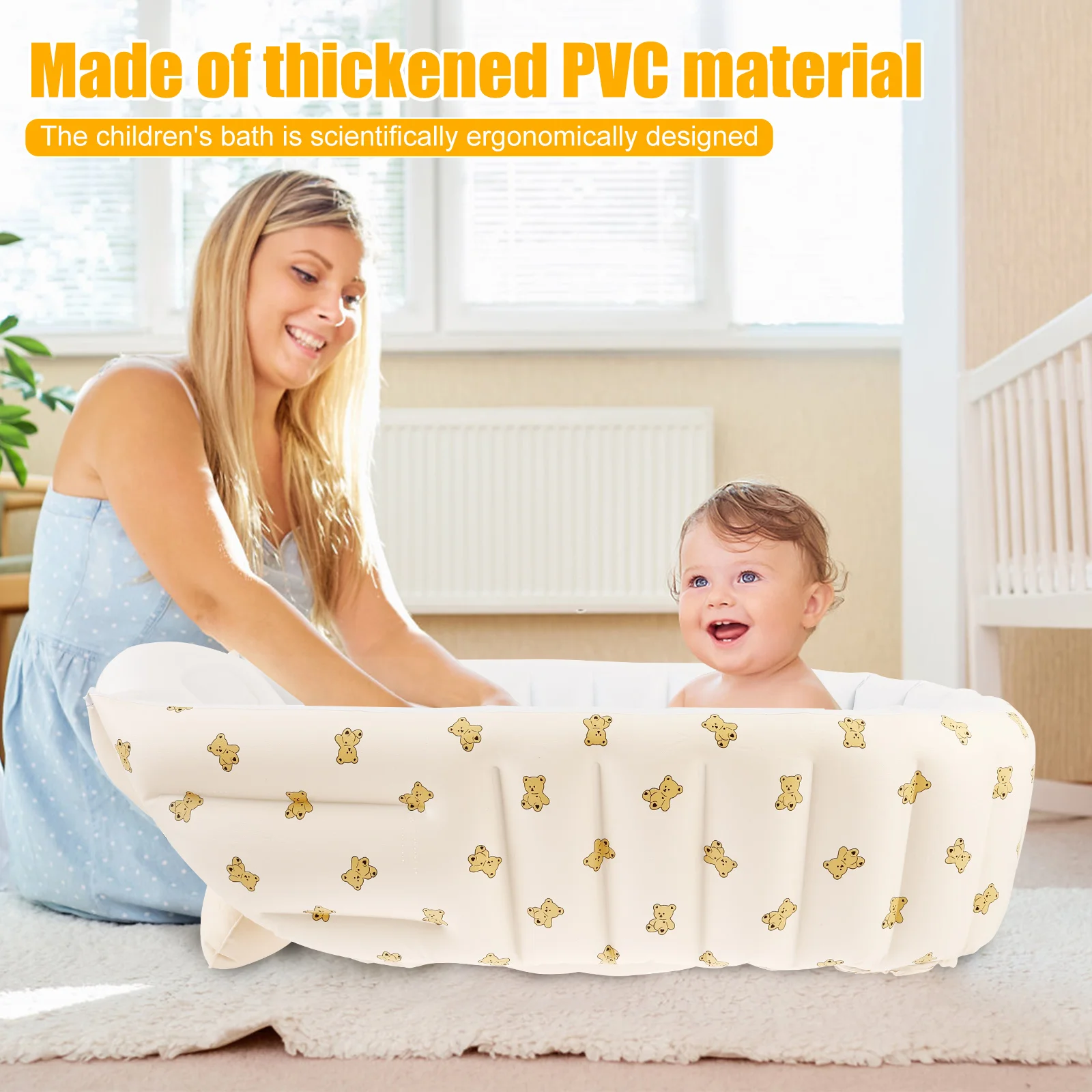 Inflatable Baby Bathtub PVC To - Baby Bath Tub Foldable のレビューと価格