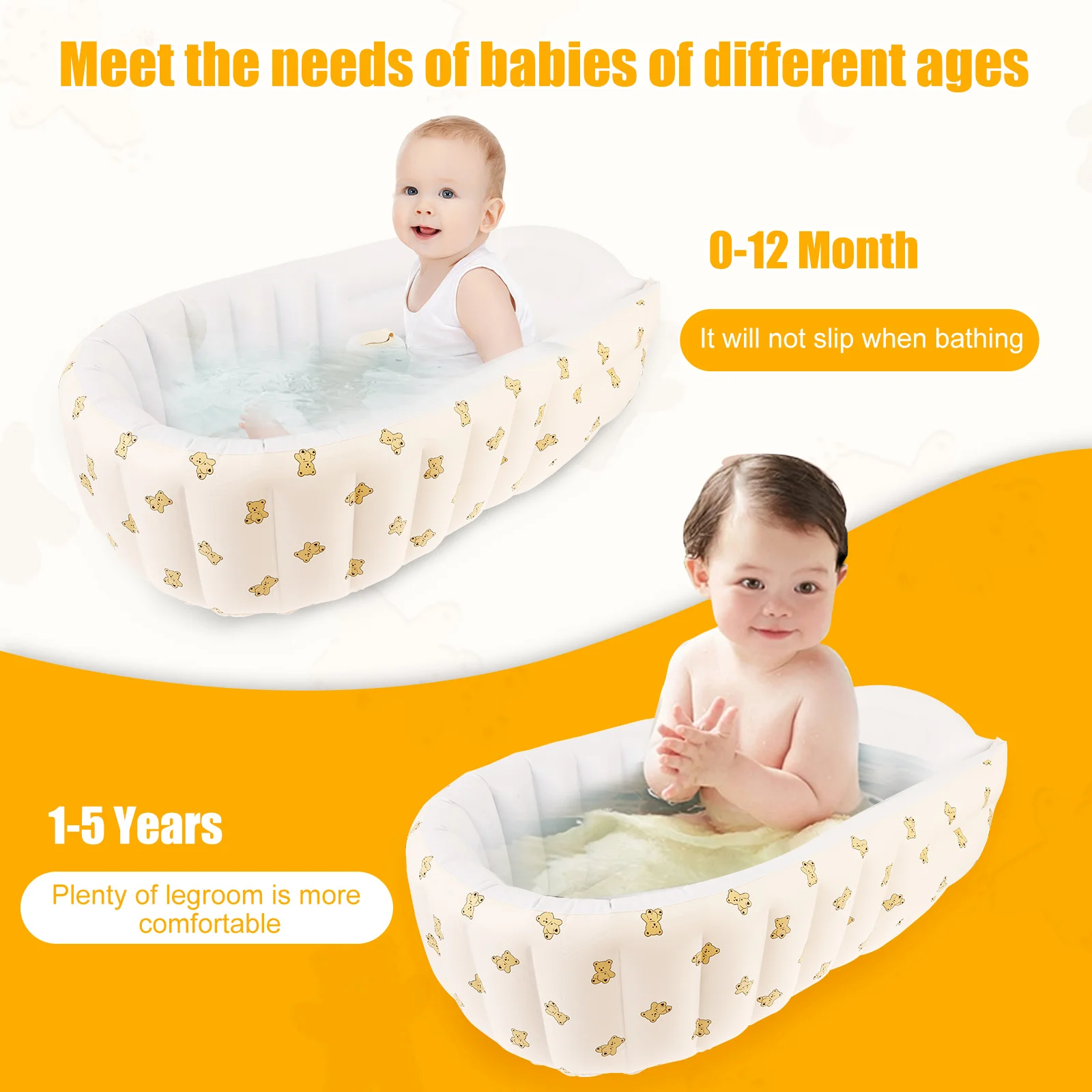 Inflatable Baby Bathtub PVC To - Baby Bath Tub Foldable のレビューと価格